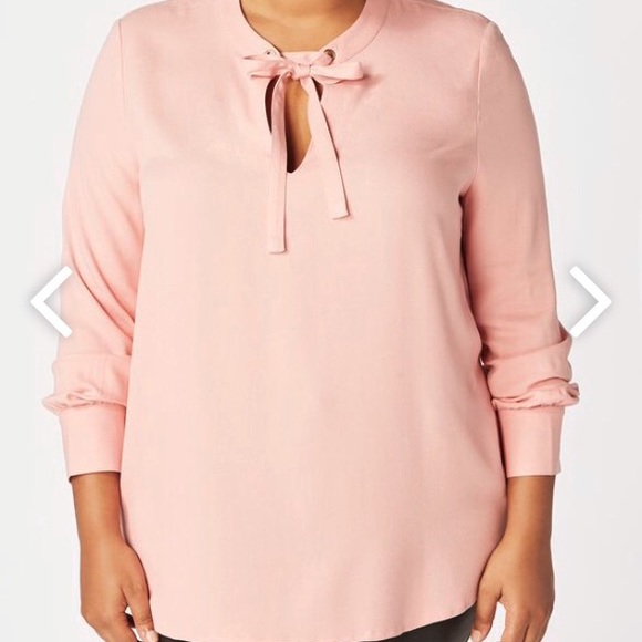 Wholesale Tops - Blush Pink Bow Tie Blouse N1